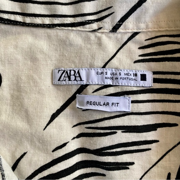 ZARA LEAF PRINT SHIRT Small - Picture 2 of 7